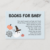 可愛モダンいハロウィンの男の赤ちゃんシャワー本 エンクロージャーカード (正面)