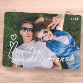 可愛モダンいハートハンドサインカスタムフォトクリスマス シーズンカード