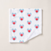 可愛モダンいハート バスタオルセット (ウォッシュタオル)