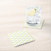 可愛モダンいパステルストライプの背景とハート ペーパーコースター (インサイチュ)