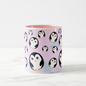 可愛モダンいパステルペンギングラデーション ツートーンマグカップ (中央)