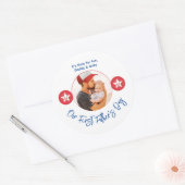 可愛モダンいパパ記念撮影ファースト・ファーザー・デイ ラウンドシール (封筒)