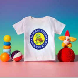 可愛モダンいパーソナライズされたベビー亀甲青黄 ベビーTシャツ