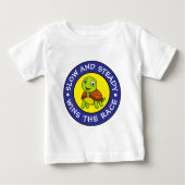 可愛モダンいパーソナライズされたベビー亀甲青黄 ベビーTシャツ (正面)