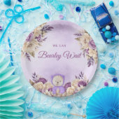 可愛モダンいパープルボホテディベアーベビーシャワー ペーパープレート (パーティー)