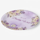 可愛モダンいパープルボホテディベアーベビーシャワー ペーパープレート (アングル)