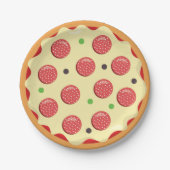 可愛モダンいピザパイ誕生日ピザパーティー ペーパープレート (正面)