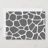 可愛モダンいピンクの動物キリンの女の子の赤ちゃんシャワー 招待状 (裏面)