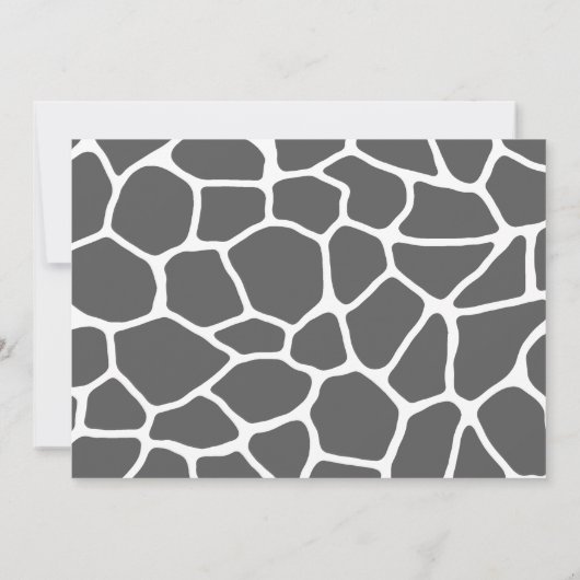 可愛モダンいピンクの動物キリンの女の子の赤ちゃんシャワー 招待状 (裏面)