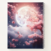 可愛モダンいピンク色のフローラパーソナライズされた ノートブック (裏面)