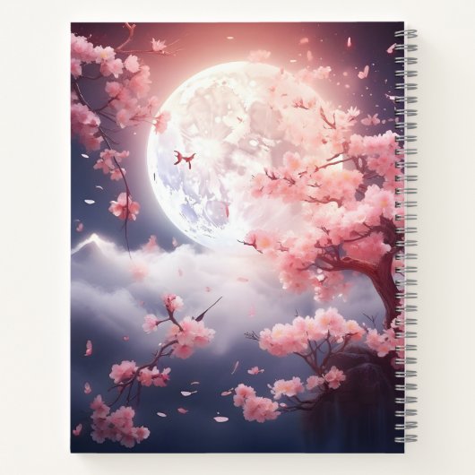 可愛モダンいピンク色のフローラパーソナライズされた ノートブック (裏面)