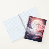 可愛モダンいピンク色のフローラパーソナライズされた ノートブック (内部)