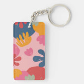 可愛モダンいフローラパーソナライズされたリーフ名 キーホルダー (裏面)