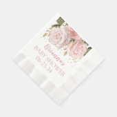 可愛モダンいフローラ金ゴールドベビーガールシャワーランチョン 縁ありランチョンナプキン (角)