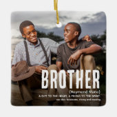 可愛モダンいブラザー定義2フォトクリスマス セラミックオーナメント (正面)