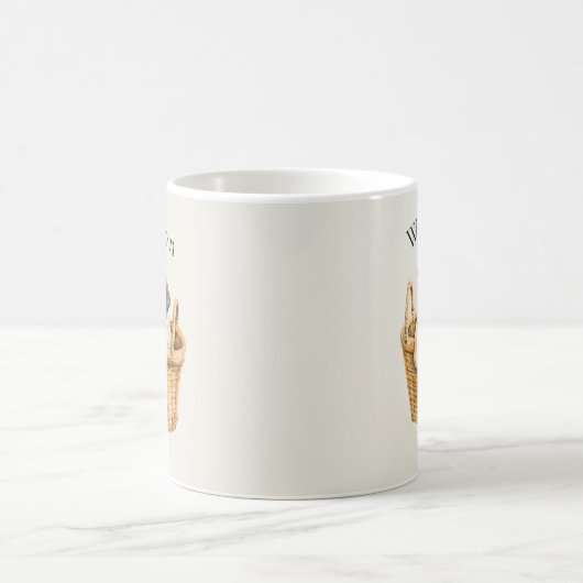 可愛モダンいプパーソナライズされたグのコーヒーマグ コーヒーマグカップ (中央)