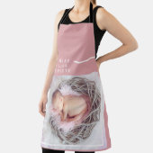 可愛モダンいベビー写真 |ピンクと白 |引用文 エプロン (インサイチュ)