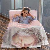 可愛モダンいベビー写真 |ピンクと白 |引用文 シェルパブランケット