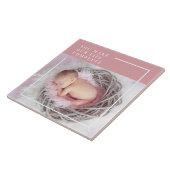 可愛モダンいベビー写真 |ピンクと白 |引用文 タイル (側面)