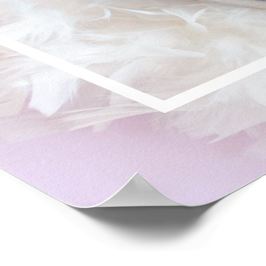 可愛モダンいベビー写真 |ピンクと白 |引用文 ポスター (角)