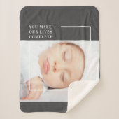 可愛モダンいベビー写真 |美しい引用文 シェルパブランケット (正面)