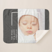 可愛モダンいベビー写真 |美しい引用文 シェルパブランケット (正面(横))