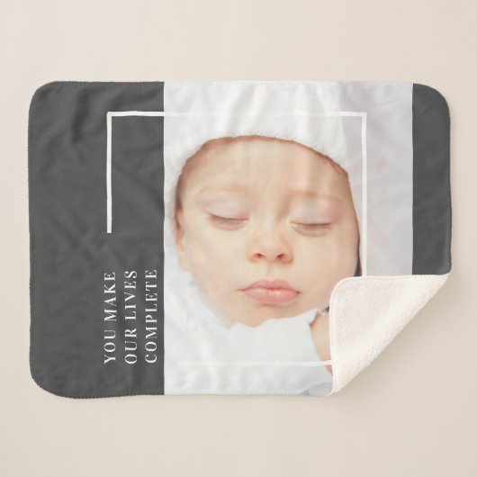 可愛モダンいベビー写真 |美しい引用文 シェルパブランケット (正面(横))