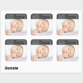 可愛モダンいベビー写真 |美しい引用文 スクエアシール (シート)