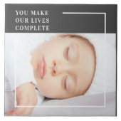 可愛モダンいベビー写真 |美しい引用文 タイル (正面)