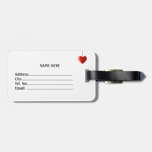 可愛モダンいホッキョクグマの赤 ラゲッジタグ (裏面横)