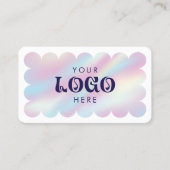 可愛モダンいホログラフィックロゴQRコードラッシュサロン 名刺 (正面)