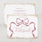 可愛モダンいボーガーリードピンクの水色の花嫁 招待状 (正面/裏面)