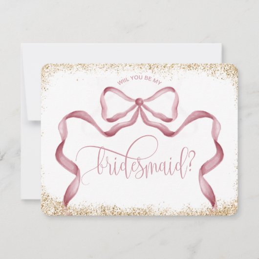 可愛モダンいボーガーリードピンクの水色の花嫁 招待状 (正面)