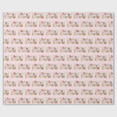 可愛モダンいメカラフルリークリスマスピンク ラッピングペーパー (フラット)