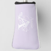 可愛モダンいラベンダーゴルファー恋人モノグラム ゴルフヘッドカバー (回転90)