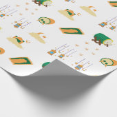 可愛モダンいラマダンEIDムバラクホワイト ラッピングペーパー (角)