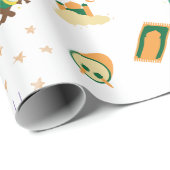 可愛モダンいラマダンEIDムバラクホワイト ラッピングペーパー (ロールコーナー)