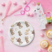 可愛モダンいリトルベアの誕生日 ペーパープレート (パーティー)