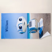 可愛モダンいロカラフルボット ビーチタオル (正面)