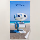 可愛モダンいロカラフルボット ビーチタオル (正面)