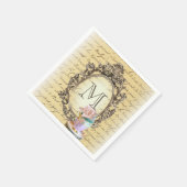 可愛モダンいロマンガーリーヴィンテージパーティーモノグラム スタンダードカクテルナプキン (角)