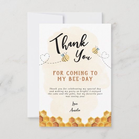 可愛モダンい一歳の誕生日は甘い サンキューカード (正面)