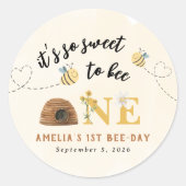 可愛モダンい一歳の誕生日は甘い ラウンドシール (正面)