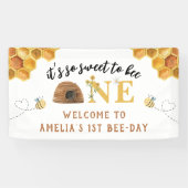 可愛モダンい一歳の誕生日は甘い 横断幕 (横)