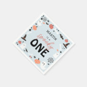 可愛モダンい不気味ワンハロウィーン少年1歳の誕生日 スタンダードカクテルナプキン (角)