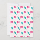 可愛モダンい傘ガールウォーターイラストレーション 案内状 (裏面)