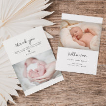 可愛モダンい台本ベビー誕生のお知らせ