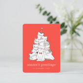 可愛モダンい子猫クリスマスツリー シーズンカード (スタンド正面)