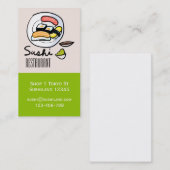 可愛モダンい寿司屋やケータリング業 名刺 (正面/裏面)