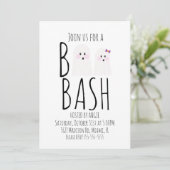 可愛モダンい幽霊ブハロウィーンバッシュ招待状 招待状 (スタンド正面)